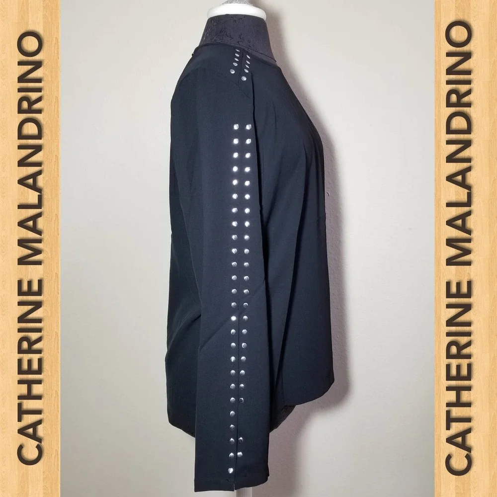 CATHERINE MALANDRINO NWT Blouse Tops Long Sleeve Studs Size Small Color … - Picture 3 of 6